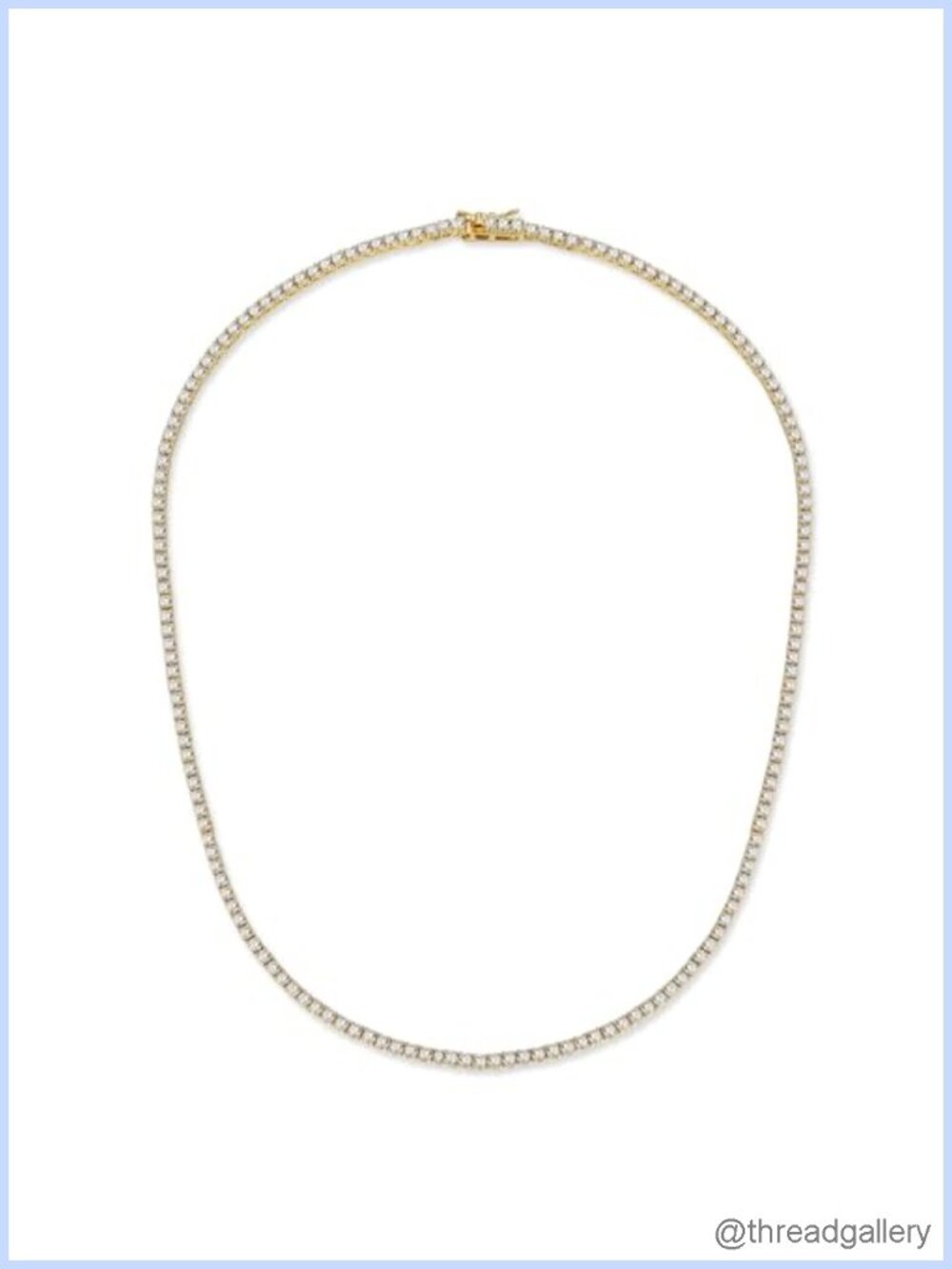 2mm Round CZ Tennis Necklace 18K Gold Plated 18 Inch Unisex